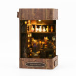 Magic Book Nook Kit with LED wizard room, potion bottles, magic desk and fantasy miniature interior