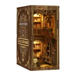 Ancient Book Collection Room DIY Book Nook Kit front angle with vintage library and LED lighting
