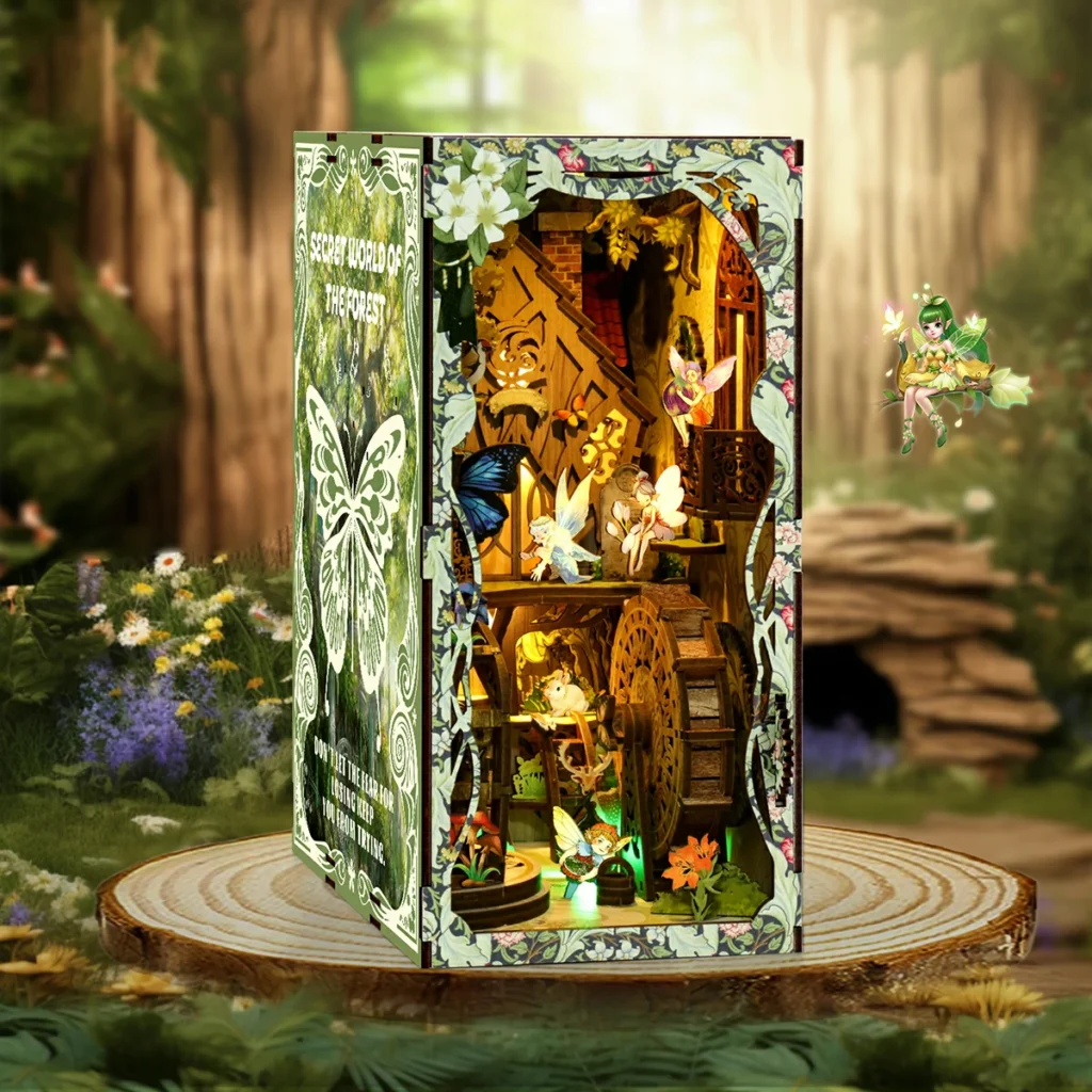 Fairy Forest Book Nook Kit DIY LED miniature forest path with fairy scene display