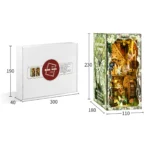 Fairy Forest Book Nook Kit DIY miniature size and package dimensions with LED design