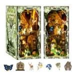 Fairy Forest Book Nook Kit DIY miniature garden with butterflies, fairies and LED lighting