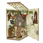 Ancient Book Collection Room Book Nook Kit fairy garden interior with miniature house, butterflies and LED decor