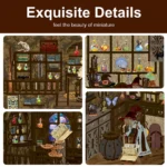 Secret World of the Forest Book Nook exquisite miniature details showcase featuring potion bottles, witch room, magic accessories and handcrafted interior scenes.