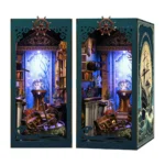 Underwater World Book Nook front and side display showing a glowing underwater scene, nautical ship cover and detailed miniature ocean decorations.