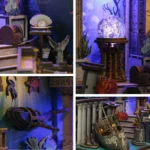 Underwater World Book Nook detail showcase featuring sunken ship, pearl decorations, coral elements and handcrafted miniature ocean scenes.