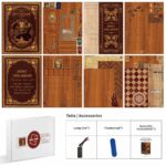Fairy Book Nook DIY Kit accessories with wooden parts, assembly instructions, LED lamp and miniature building pieces