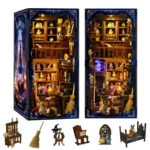 Magic Potion Book Nook finished model multi-view display featuring potion shelves, magical furniture and detailed miniature interior.