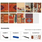 Tang Dynasty Book Nook DIY Kit with Chinese palace miniature, traditional architecture and warm LED lights