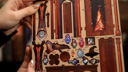 Animated showcase of the Magical Night DIY book nook featuring detailed assembly steps, tiny fantasy decorations, and a fully completed illuminated display.