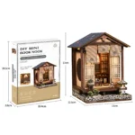 Zen Moss Lantern DIY kit, including packaging box; finished model dimensions: 17 cm high, 12 cm wide, and 12.5 cm deep.