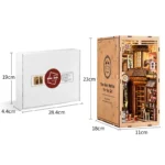 Japanese Alley with Cat DIY kit, including packaging box; finished model dimensions: 23 cm high, 18 cm deep, and 11 cm wide.